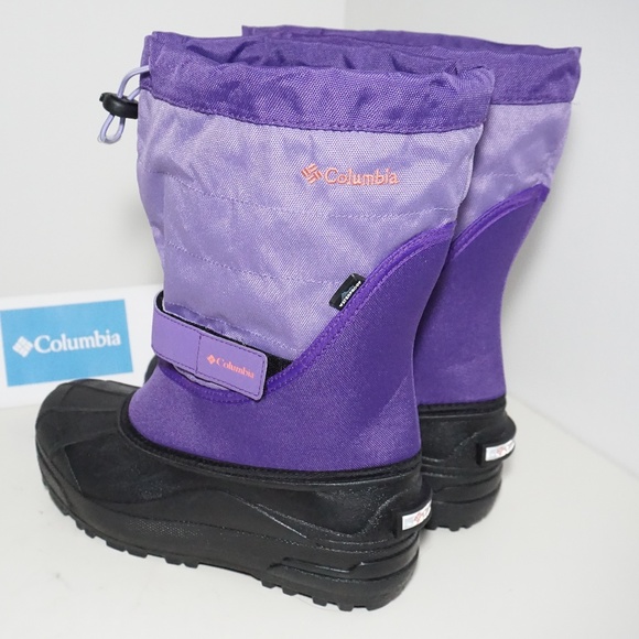 Columbia Big Girl Pull On Winter Rain Boot Purple - Picture 2 of 8
